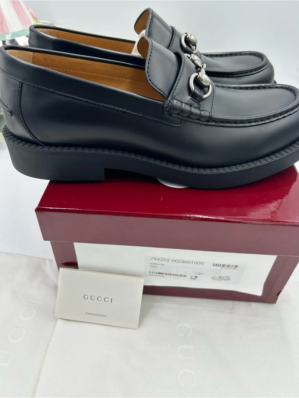 Men's Gucci horse bit leather loafers size 10.5 fits 11 US made in Italy